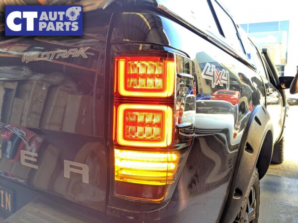 black 3d led tail lights dynamic blinker for 11 20 ford ranger mk1 mk2 wildtrak taillights