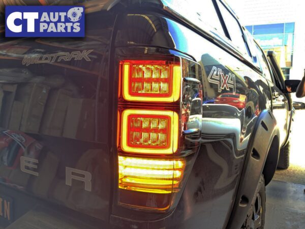 black 3d led tail lights dynamic blinker for 11 20 ford ranger mk1 mk2 wildtrak taillights