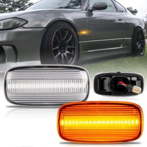 clear dynamic led indicator blinker light for nissan skyline r34 / gtr r33 cefiro a32 a33
