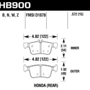 hawk hps 5.0 rear brake pads – honda civic fk4 fk7 fk8