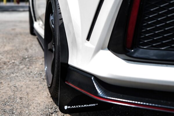 rally armor mud flaps – honda civic type r fk8 (white/black)