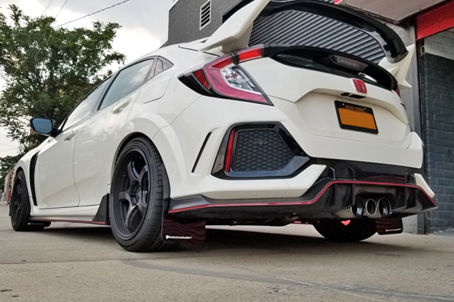 rally armor mud flaps – honda civic type r fk8 (red/black)