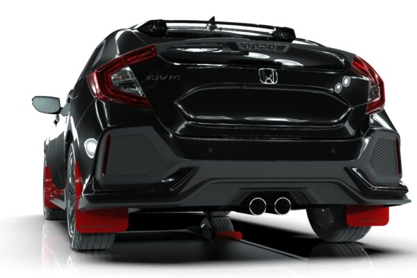 rally armor mud flaps – honda civic hatch fk4 fk7 (red/black)