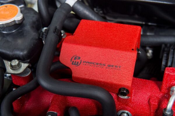 process west boost solenoid cover – subaru wrx sti 2008 2021 (red)