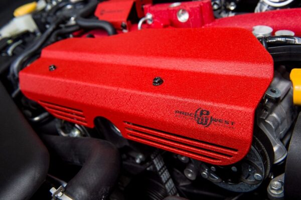 process west engine pulley cover – subaru wrx 2002 2014/sti 2002 2021 (red)