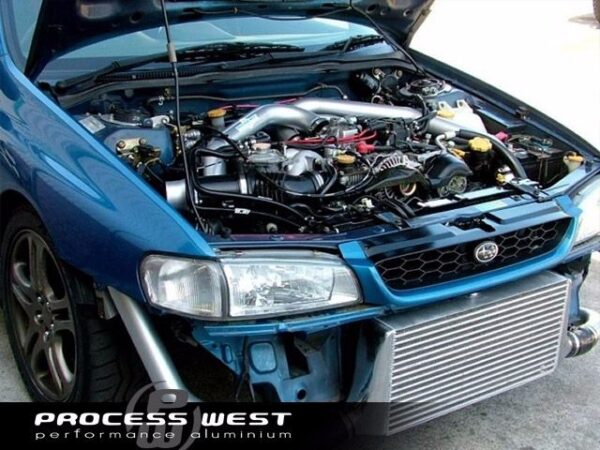 process west front mount intercooler kit – subaru 1997 2000 gc8 wrx/sti (black)