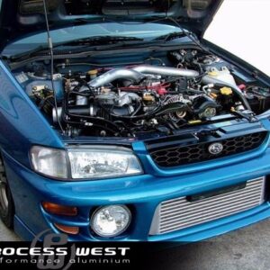 process west front mount intercooler kit – subaru 1997 2000 gc8 wrx/sti (silver)