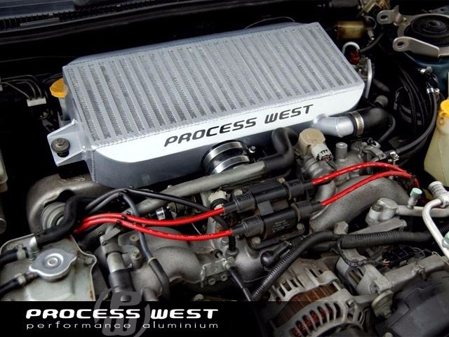 process west top mount intercooler – subaru wrx/sti 1997 1998 gc8 (black)
