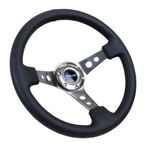nrg innovations dish series steering wheel – 350mm deep dish/gunmetal spokes