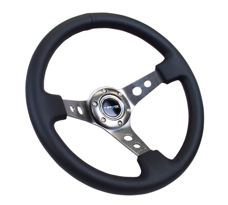 nrg innovations dish series steering wheel – 350mm deep dish/gunmetal spokes