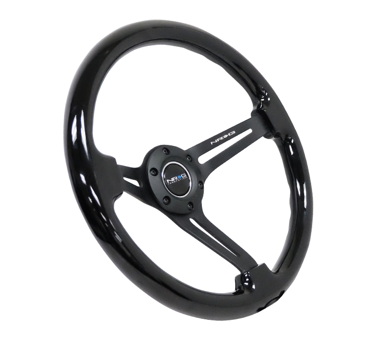 nrg innovations wood series steering wheel – 350mm black spokes