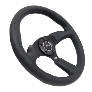 nrg innovations dish series steering wheel – 350mm deep dish/matte black spokes