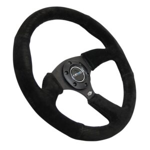 nrg innovations dish series steering wheel – 350mm deep dish/black spokes