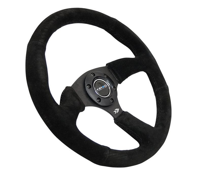 nrg innovations dish series steering wheel – 350mm deep dish/black spokes