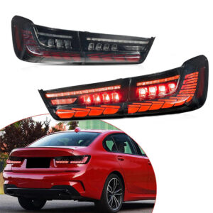 vland gts smoked led taillights w/animation for 19 24 bmw 3 series g20 g80 m3 330i 340i