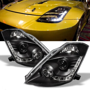 drl led black projector headlights for 03 05 nissan 350z z33 fairlady hid type
