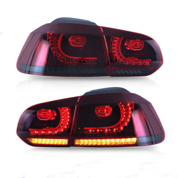 golf r style smoke red full led taillights for 2009 2013 vw golf 6 vi mk6 tsi tdi gti