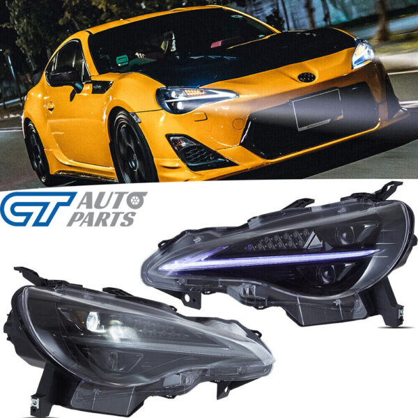 3d full led headlights w/animation for 12 20 subaru brz toyota 86