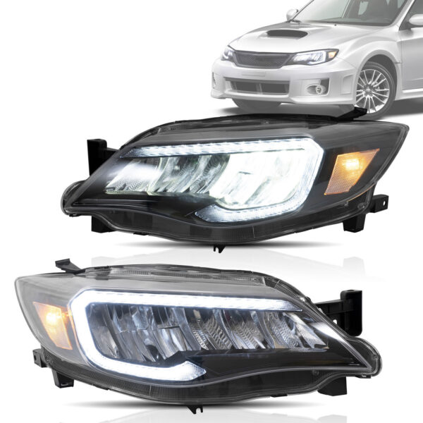 vland full led reflector headlights for 08 13 subaru impreza wrx sti g3