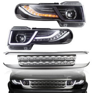 drl led projector headlights w/ silver grille for 07 15 toyota fj cruiser