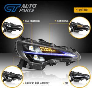 3d full led headlights w/animation for 12 20 subaru brz toyota 86