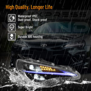 3d full led headlights w/animation for 12 20 subaru brz toyota 86