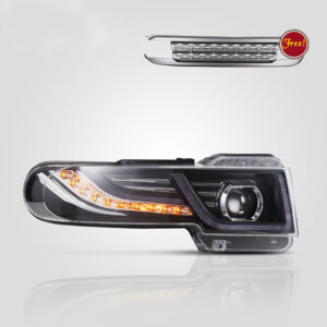 drl led projector headlights w/ silver grille for 07 15 toyota fj cruiser