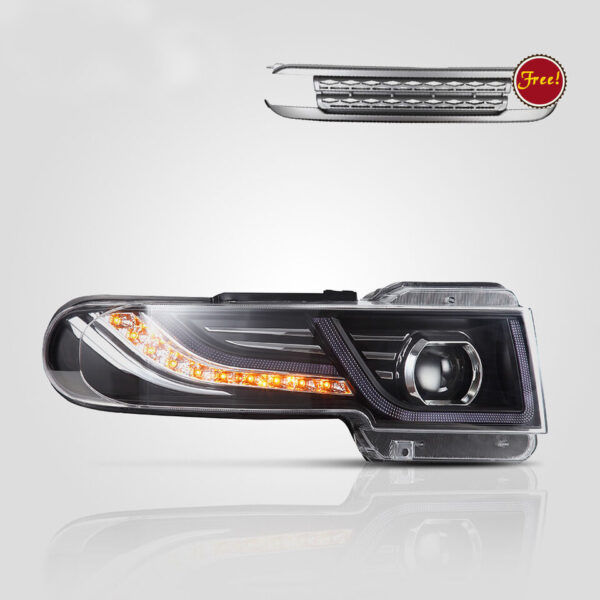 drl led projector headlights w/ silver grille for 07 15 toyota fj cruiser