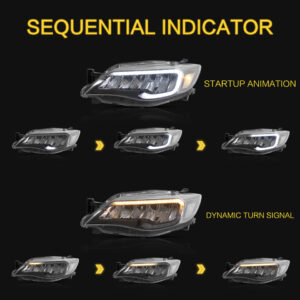 vland full led reflector headlights for 08 13 subaru impreza wrx sti g3