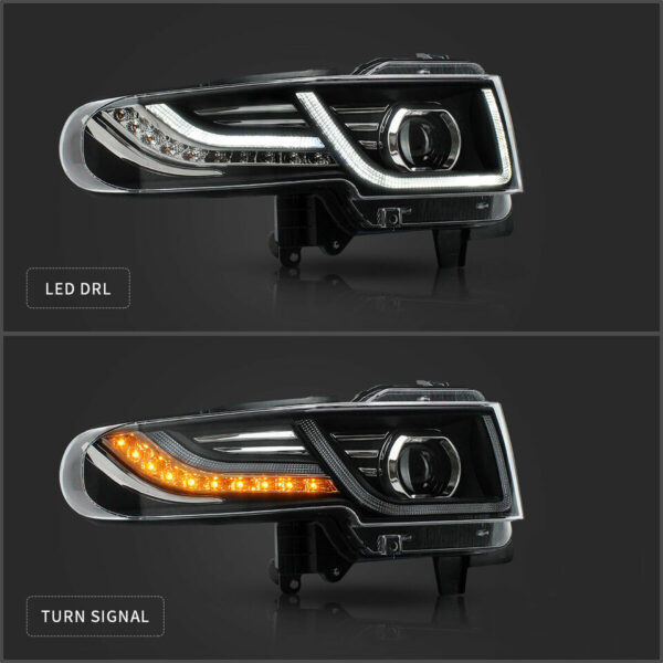 drl led projector headlights w/ black grille for 07 15 toyota fj cruiser