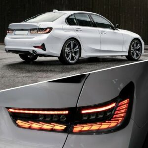 vland gts smoked led taillights w/animation for 19 24 bmw 3 series g20 g80 m3 330i 340i