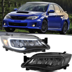 vland full led reflector headlights for 08 13 subaru impreza wrx sti g3