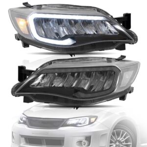 vland full led reflector headlights for 08 13 subaru impreza wrx sti g3