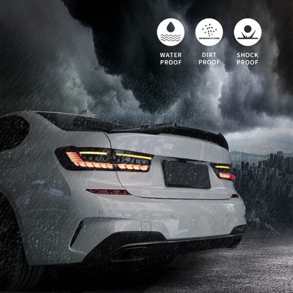 vland gts smoked led taillights w/animation for 19 24 bmw 3 series g20 g80 m3 330i 340i
