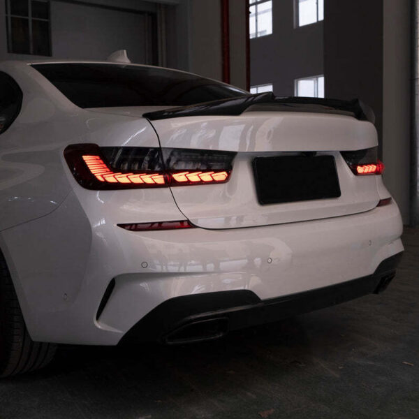 vland gts clear red led taillights w/animation for 19 24 bmw 3 series g20 g80 m3 330i 340i