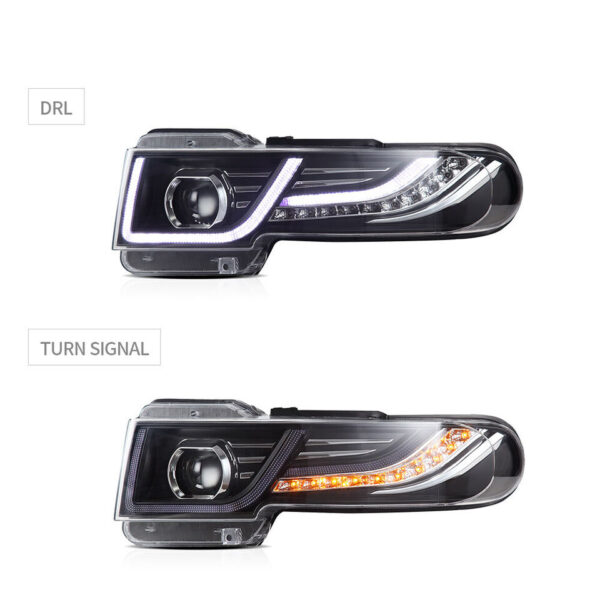 drl led projector headlights w/ black grille for 07 15 toyota fj cruiser