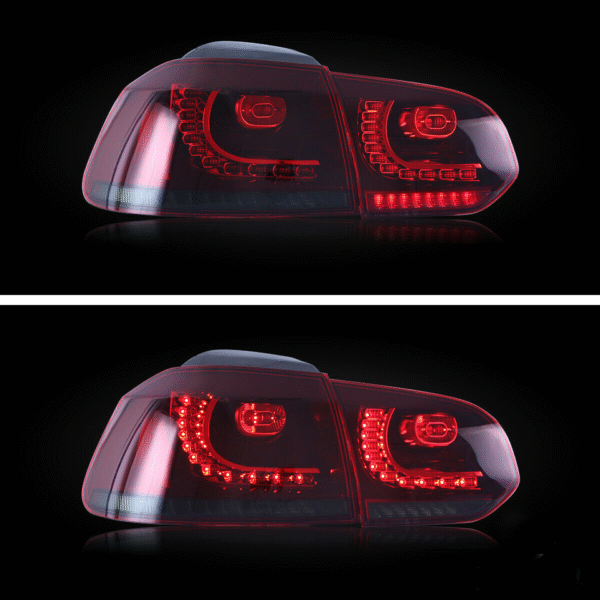 golf r style smoke red full led taillights for 2009 2013 vw golf 6 vi mk6 tsi tdi gti