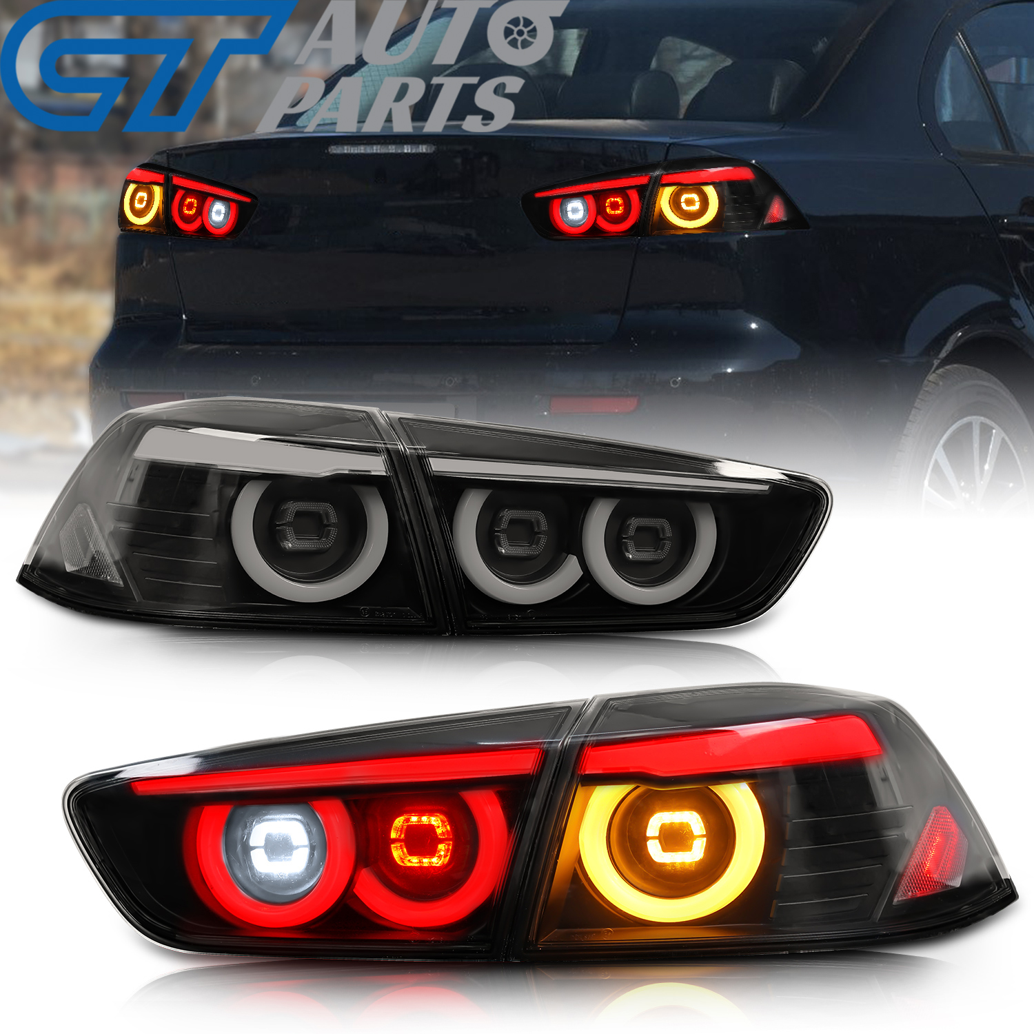 smoke revo led tail lights for 07 18 mitsubishi lancer cj evo x vrx taillights