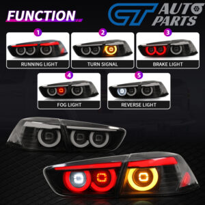 smoke revo led tail lights for 07 18 mitsubishi lancer cj evo x vrx taillights