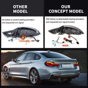 black 3d oled sequential tail lights for 2014 2020 bmw f32 f33 f82 f83 m4 4 series taillights