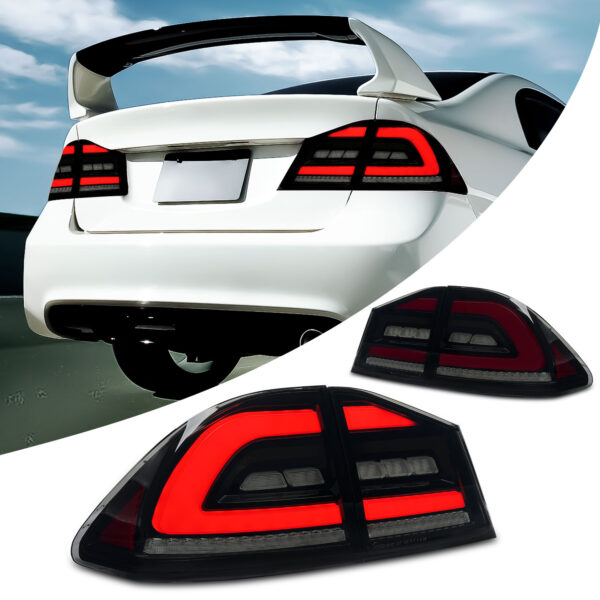 smoke red led sequential taillights for 05 12 honda civic fd2 fd1 fd3 tail lights