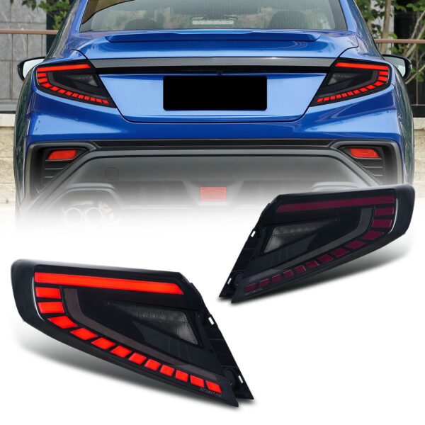 v4 smoke red led dynamic taillights for 22 25 subaru wrx vb tail lights