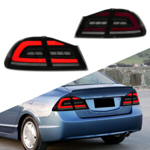 smoke red led sequential taillights for 05 12 honda civic fd2 fd1 fd3 tail lights