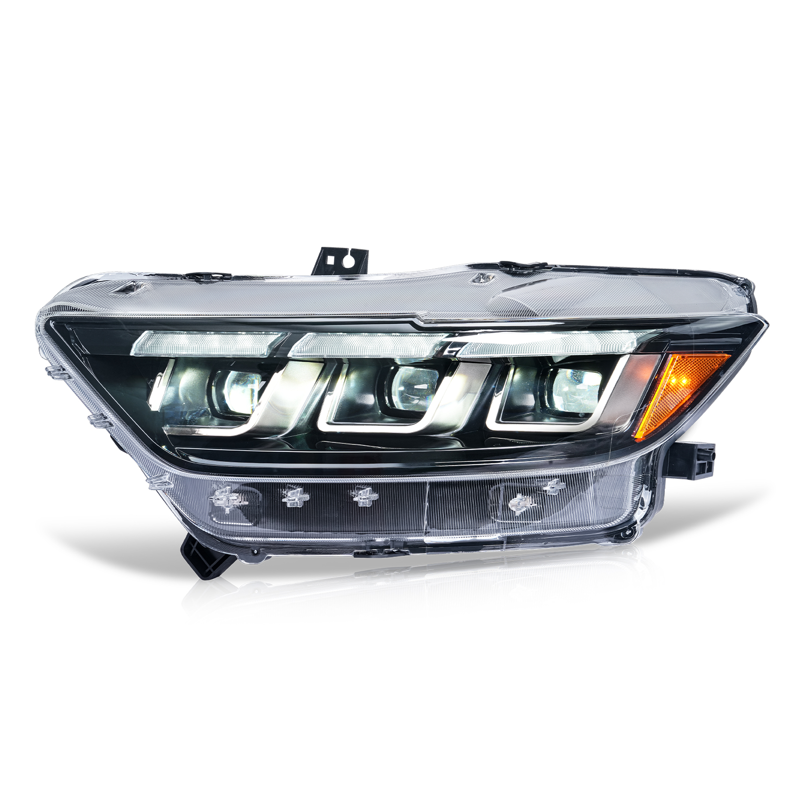 tri led drl dynamic led headlights for 2015 2017 ford mustang gt350 gt500 head lights