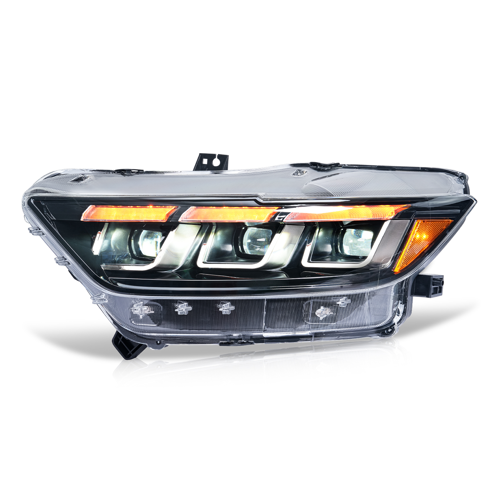 tri led drl dynamic led headlights for 2015 2017 ford mustang gt350 gt500 head lights