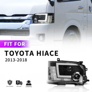 built in dual led projector headlights dynamic indicator for 14 18 toyota hiace head lights