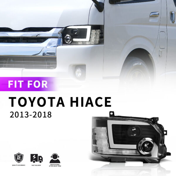 built in dual led projector headlights dynamic indicator for 14 18 toyota hiace head lights