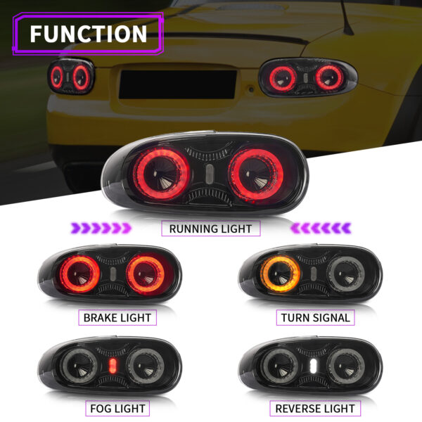 smoke full led sequential indicators tail lights for 05 15 mazda mx5 nc taillights