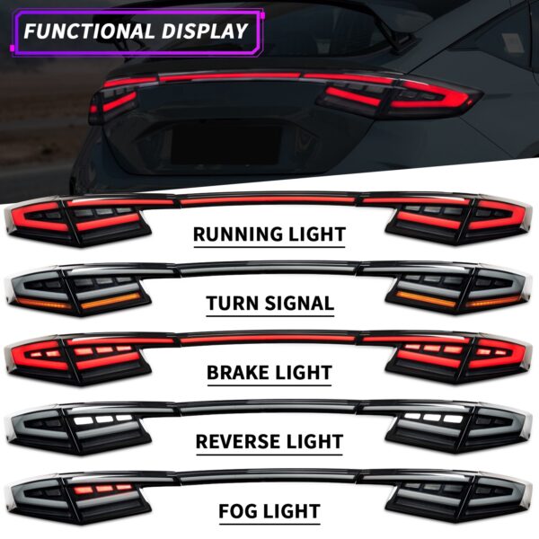 elite series 3d full led sequential taillights for 21 24 honda civic type r fl1 fl5 tail lights