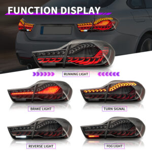 black 3d oled sequential tail lights for 2014 2020 bmw f32 f33 f82 f83 m4 4 series taillights